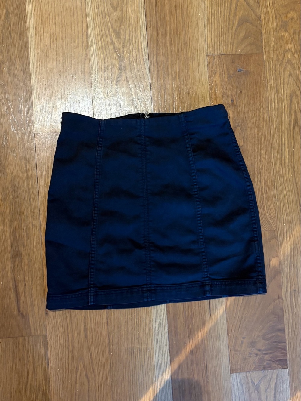 Free People Black Mini Skirt with Vertical Seams